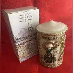 Vintage Emperor Art Creations 1981 Noel  Christmas Candle 5.5X4 In New In Box